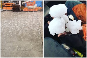 Australijoje iškrito rekordinė kruša: kai kurie ledėkai – greipfruto dydžio