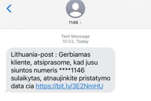 Lietuvos paštas įspėja: gavę tokią žinutę, jokiu būdu nedarykite vienos klaidos