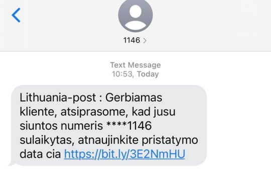 Lietuvos paštas įspėja: gavę tokią žinutę, jokiu būdu nedarykite vienos klaidos