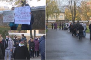 Ir šventoje vietoje neramu: į bažnyčią Klaipėdoje pasiskiepyti ėjusius žmones pasitiko skiepų priešininkai