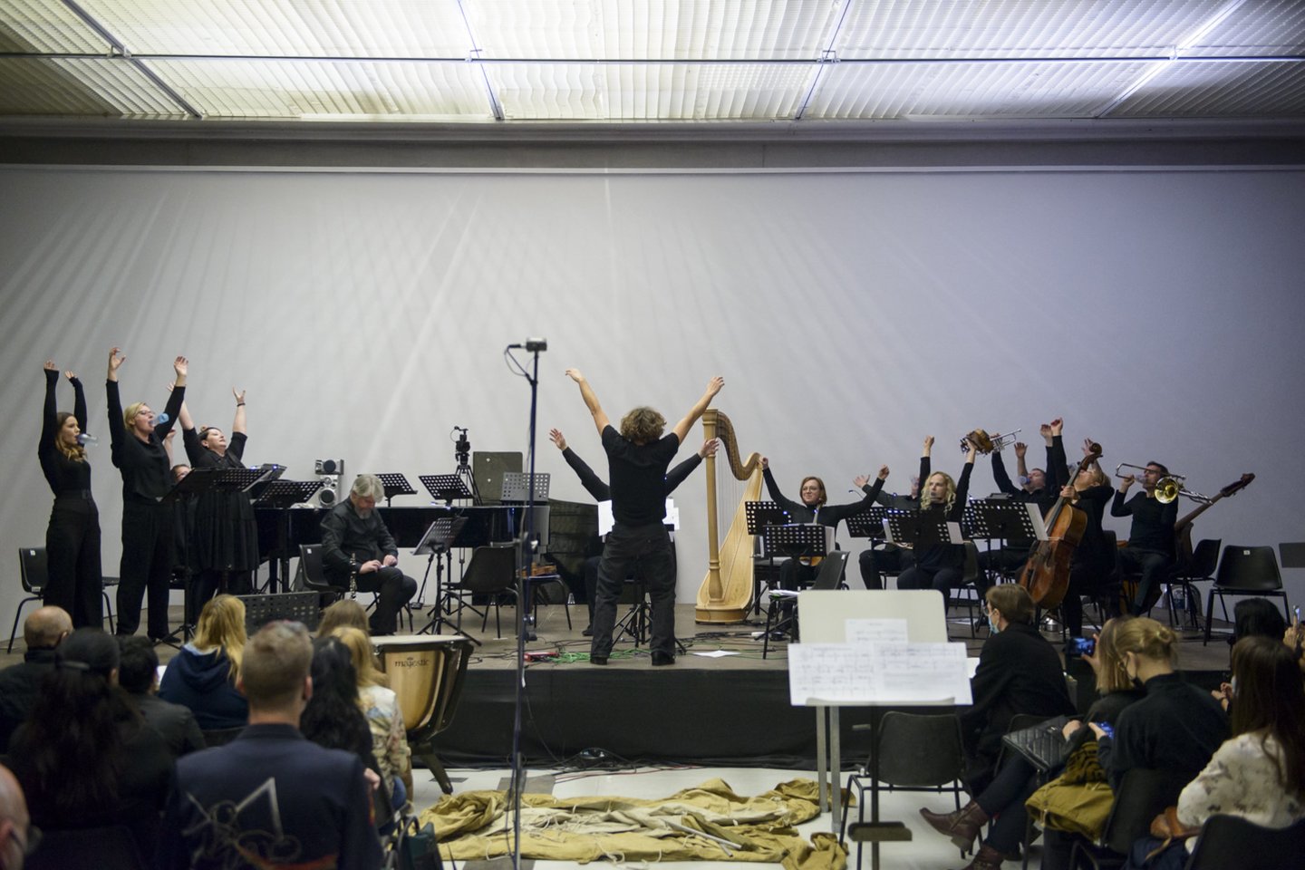 „Bremen Loudspeaker Orchestra“ ir Lietuvos ansamblių tinklas „Gaidoje“ pristatė visiškai naują programą.<br> K.Bingelio nuotr.