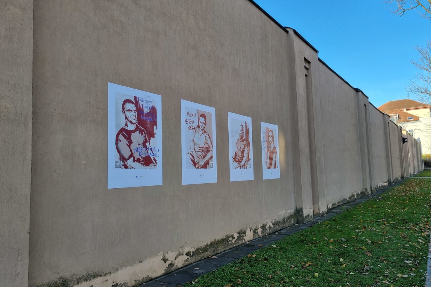 Ant Kauno tardymo izoliatoriaus sienos nupiešti nuteistųjų portretai.