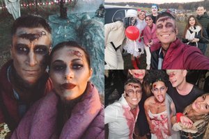  S. Skambinas su mylimąja Živile atšoko heloviniškas vestuves: jaunavedžiai taškėsi krauju