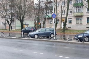 Vos spėjo pasidžiaugti sutvarkytu pėsčiųjų taku – vėl teks siųsti meistrus: tvorelę mikroautobusas sulygino su žeme