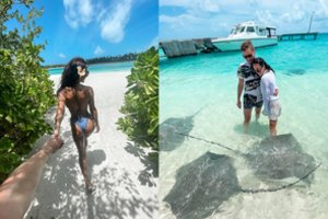 Iewa Swan su mylimuoju Simu Kuču leidosi į romantiškas atostogas Maldyvuose