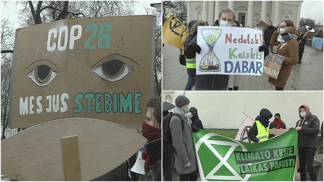 Vilniuje susirinkę klimato aktyvistai apie COP26 konferenciją: tuščių pažadų festivalis