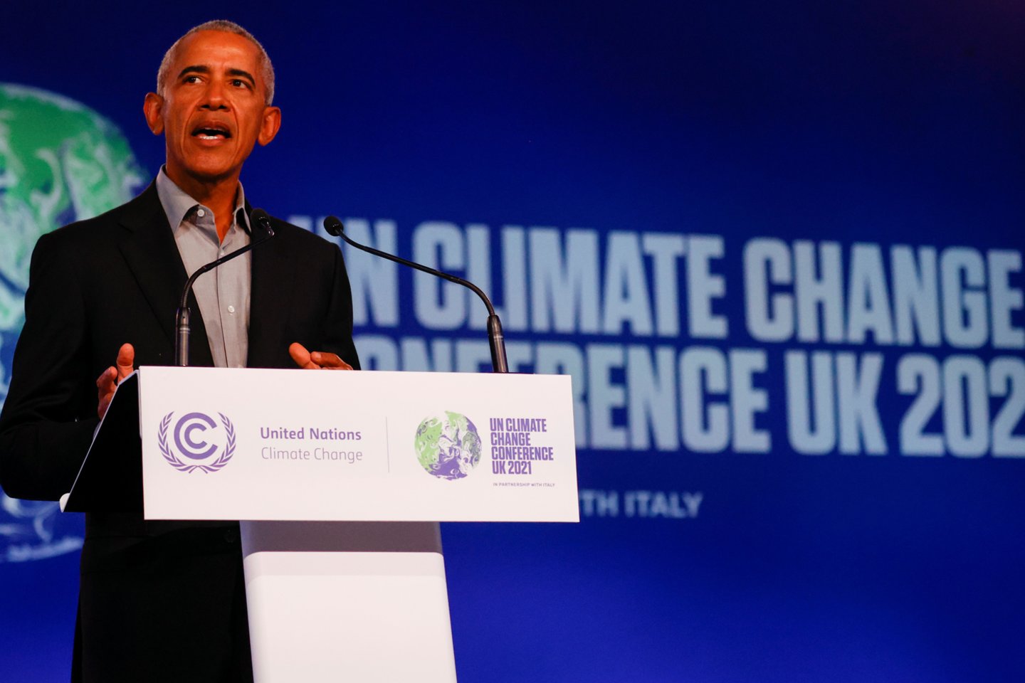 B.Obama klimato konferencijoje COP26.<br>RS/Scanpix nuotr. 