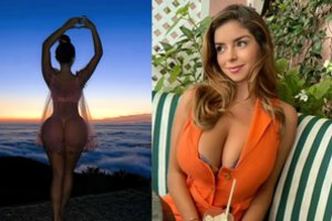 Saulėlydžio fone Demi Rose nusimetė drabužius ir pademonstravo apvalumus