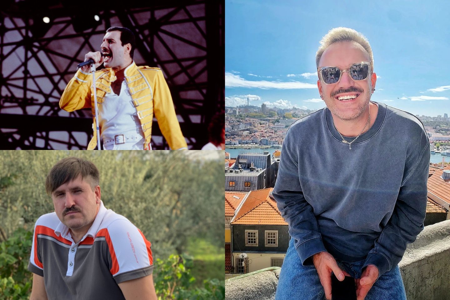 Freddie Mercury, Gediminas Jaunius ir Valerijus Gigevičius.<br>lrytas.lt montažas.