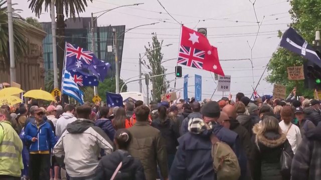 Australijoje surengtas protestas prieš naujus vakcinacijos reikalavimus: vyriausybę lygino su naciais