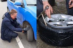 Damoms padėti nusprendęs Palangos meras nustebino ne vieną: neįprastas vaizdas spėjo pritraukti grupelę smalsuolių