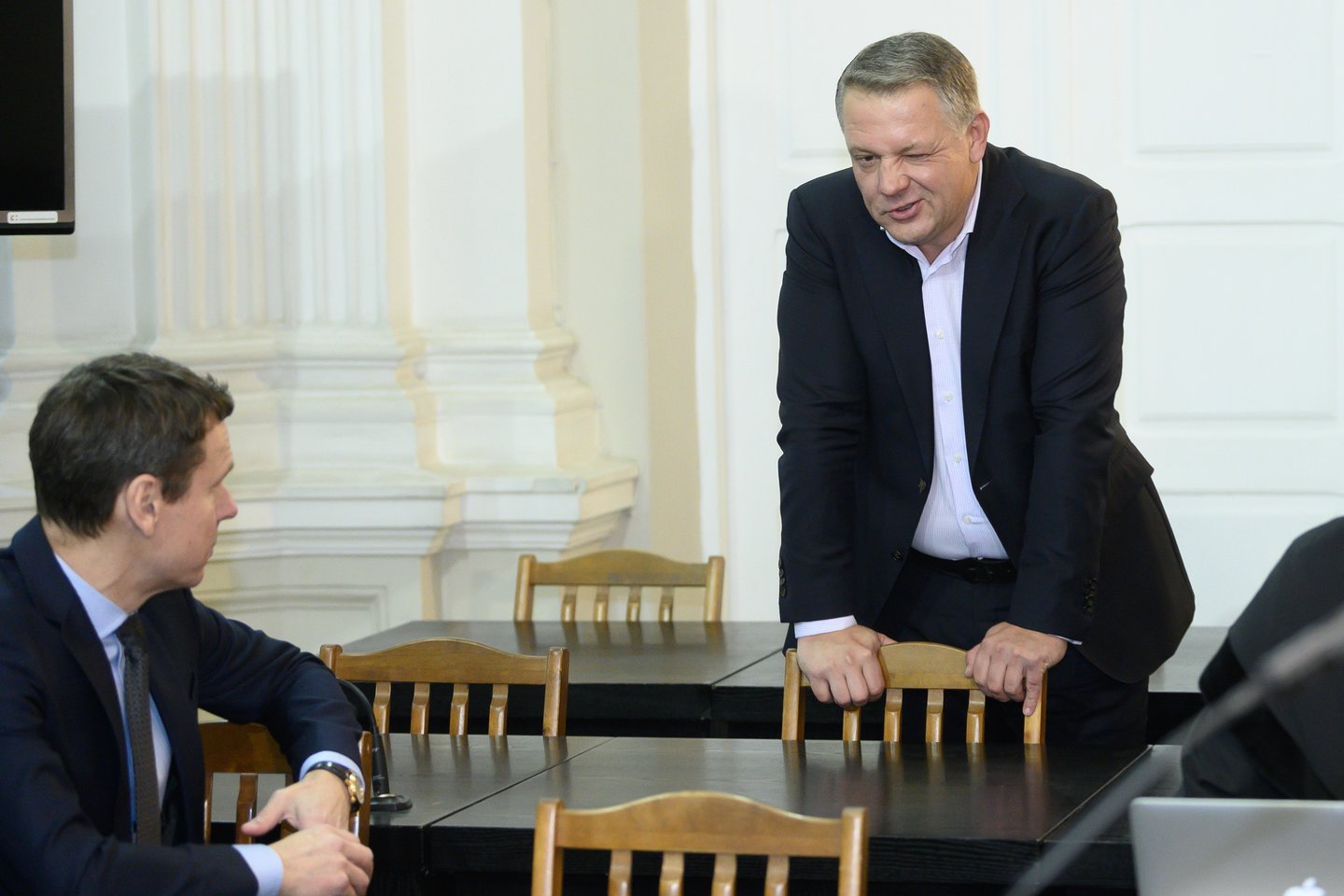 Nuo 2015 metų rugsėjo 23-iosios iki 2016 metų gegužės 7 dienos tuometis koncerno „MG Baltic“ valdybos narys R.Kurlianskis ne kartą buvo susitikęs su tada Liberalų sąjūdžiui vadovavusiu Seimo nariu E.Masiuliu.<br>V.Skaraičio nuotr.