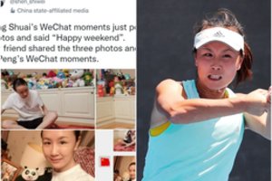 Internete paskelbta dingusios kinų teniso žvaigždės nuotraukų