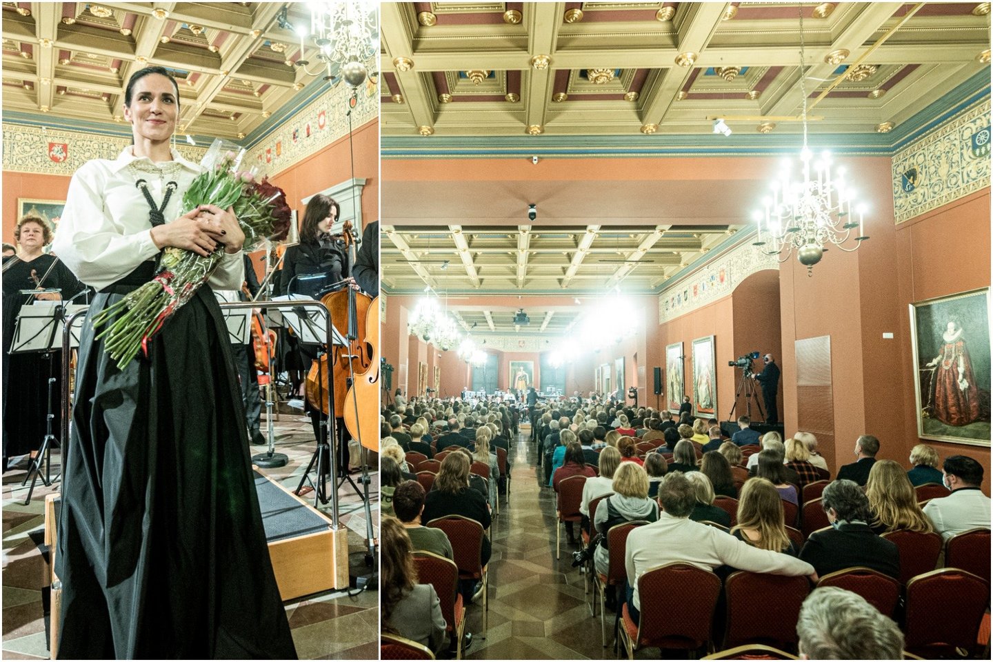  LVSO ir I.Prudnikovaitės koncertas Valdovų rūmuose.<br>  Lrytas.lt koliažas.