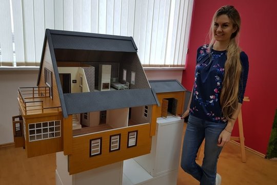 Bibliotekoje pristatytas Kazio Borutos namo maketas