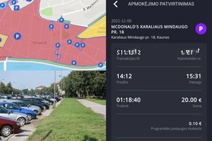 Apkarto viešnagė Kaune: beveik pusantros valandos automobilio stovėjimas centre atsiėjo 20 eurų