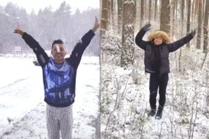 Lietuvoje gyvenantį filipinietį pirmasis sniegas sujaudino iki ašarų: „Tarsi svajonės išsipildymas“