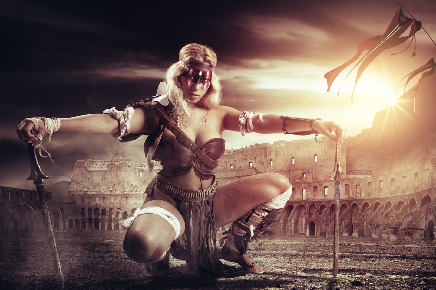   Istorikai negali tiksliai pasakyti, kad moterys pradėjo kovoti kaip gladiatorės, tačiau I mūsų eros amžiuje jos tapo gana įprastu reginiu žaidynėse.<br> 123rf iliustr.