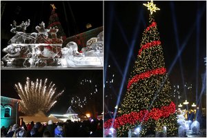 Raudondvario dvare – įspūdinga kalėdinė fiesta: sužibo pagrindinė Kauno rajono eglė