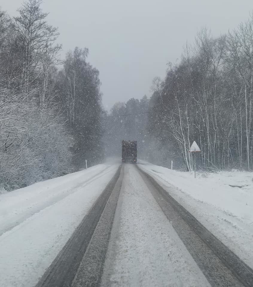 Sniegas Vabalninke/Panevėžyje.<br>K.Sriubikienės nuotr. 