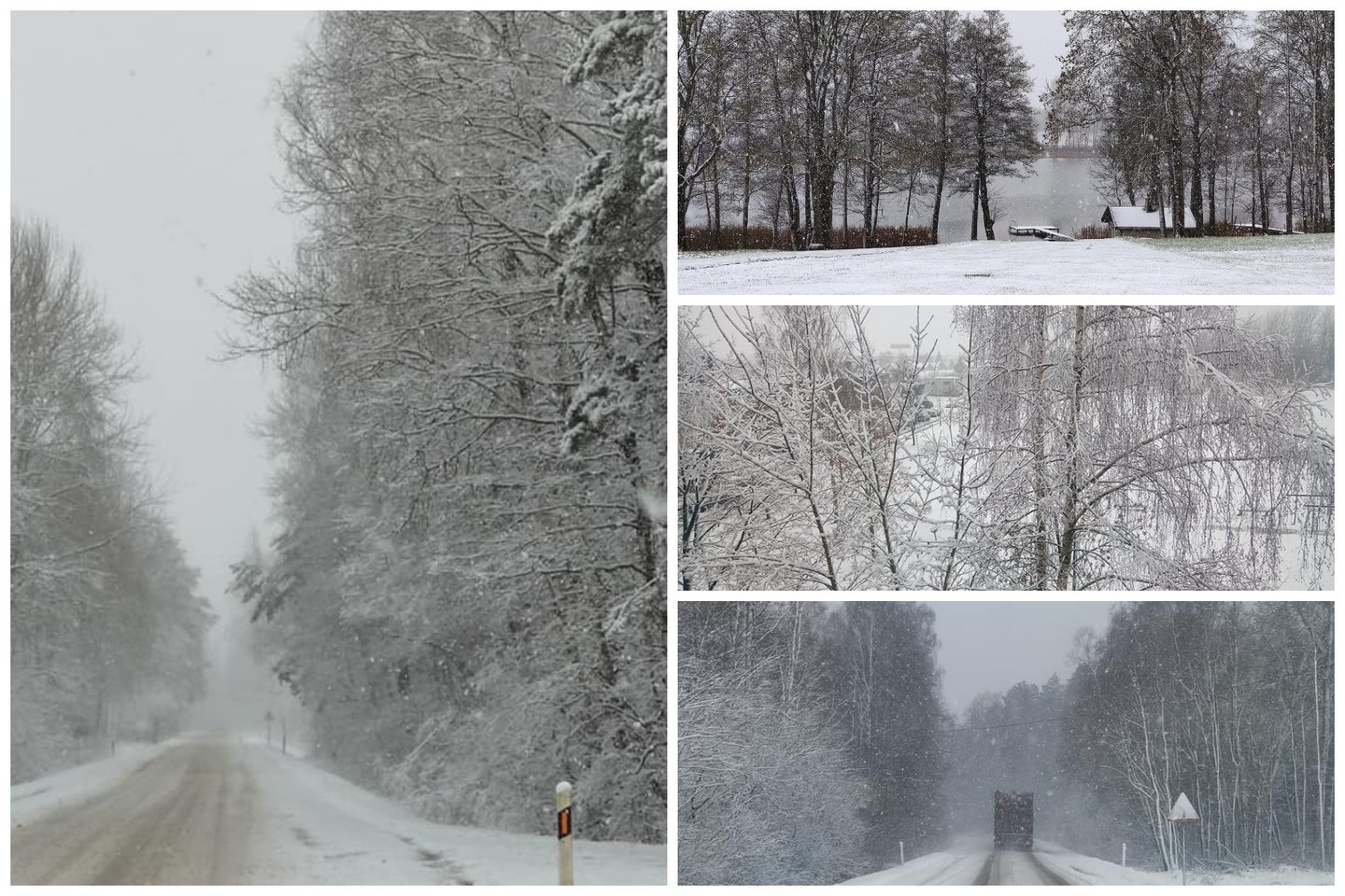 Pirmadienį socialinius tinklus užplūdo žiemiškais orais besidžiaugiančių lietuvių nuotraukos.   <br>lrytas.lt koliažas. 