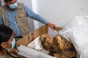 Neįprastas radinys: archeologai Peru aptiko supančiotą mumiją