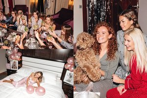 Žinomos moterys atsipalaidavo prašmatniame pižamų vakarėlyje