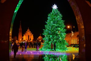 Rokiškyje sužibo eglė: įžiebė senelis Kalėda