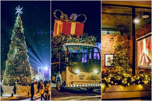 Šventinis Birštonas – tarsi iš gražiausio kalėdinio filmo: gražuolė eglė suspindo meškino pašonėje