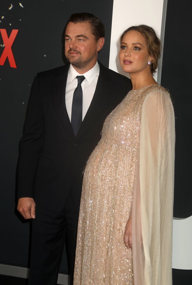   Jennifer Lawrence ir Leonardo DiCaprio.<br> Scanpix nuotr.