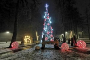 Kazlų Rūdoje įžiebta interaktyvi Kalėdų eglė