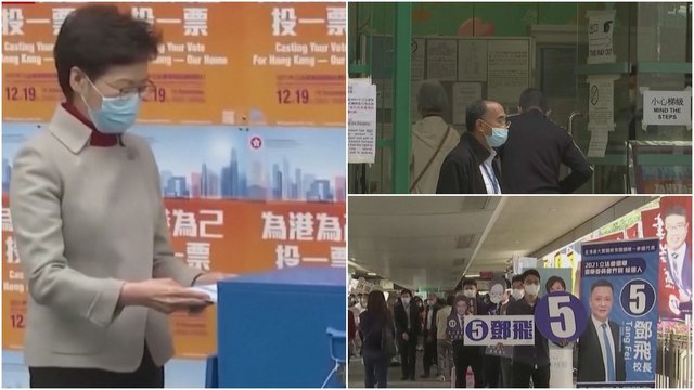 Honkonge vyksta parlamento rinkimai pagal naujas taisykles: gyventojams siunčiami priminimai balsuoti