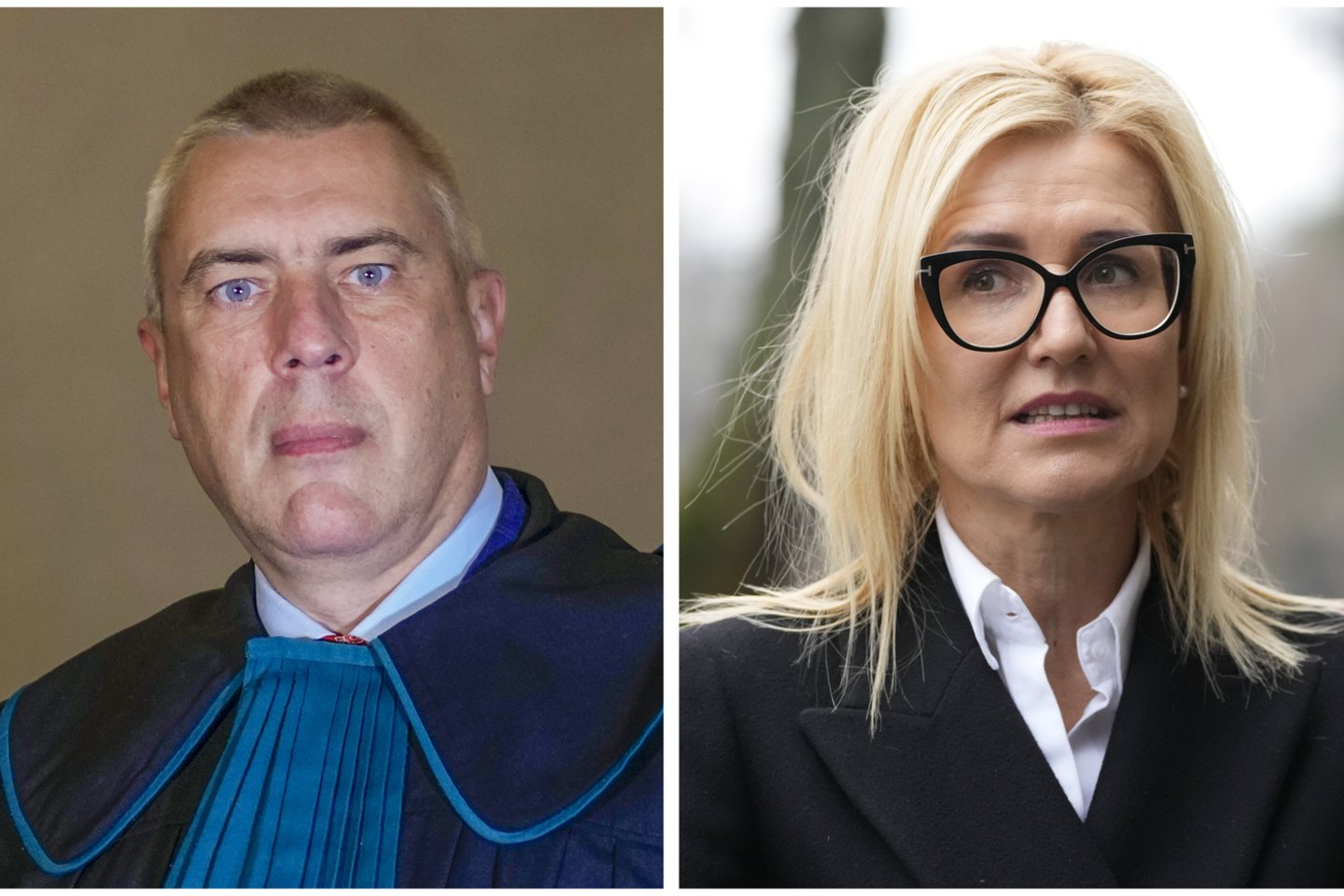 Teisininkai Romanas Giertychas ir Ewa Wrzosek.<br>AP/Scanpix nuotr.