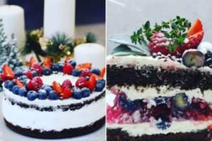 Desertų niekada nebus per daug: šokoladinis tortas su grietinėle ir vaisių žele