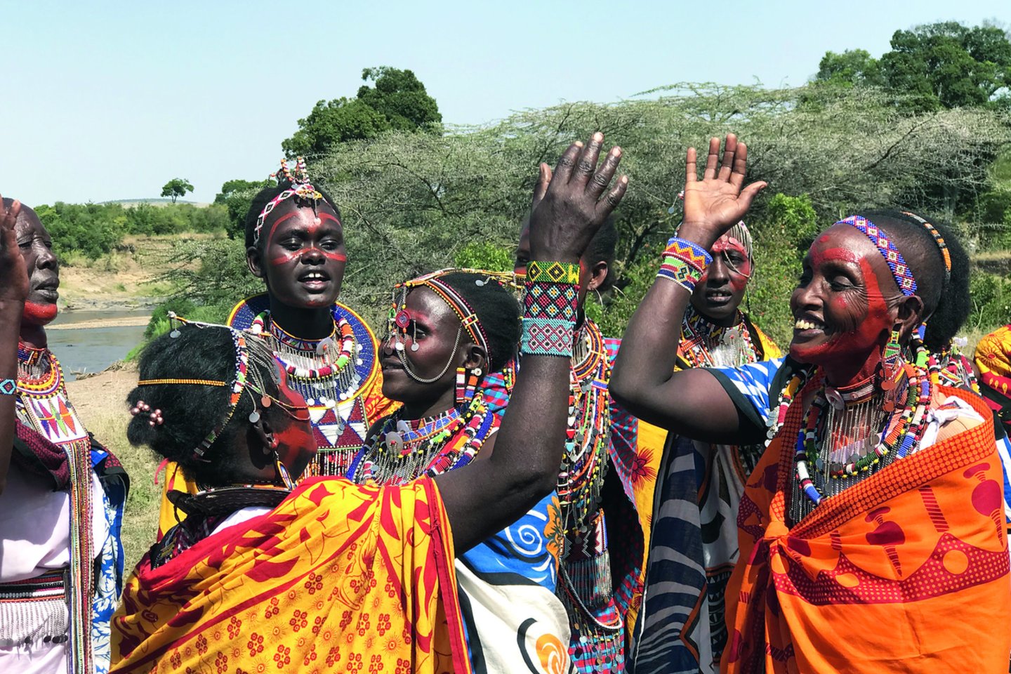 Masajai, gyvenantys šalia Masajų Maros, parengė sveikinimą, šoko, dainavo.<br>Asmeninio archyvo nuotr.