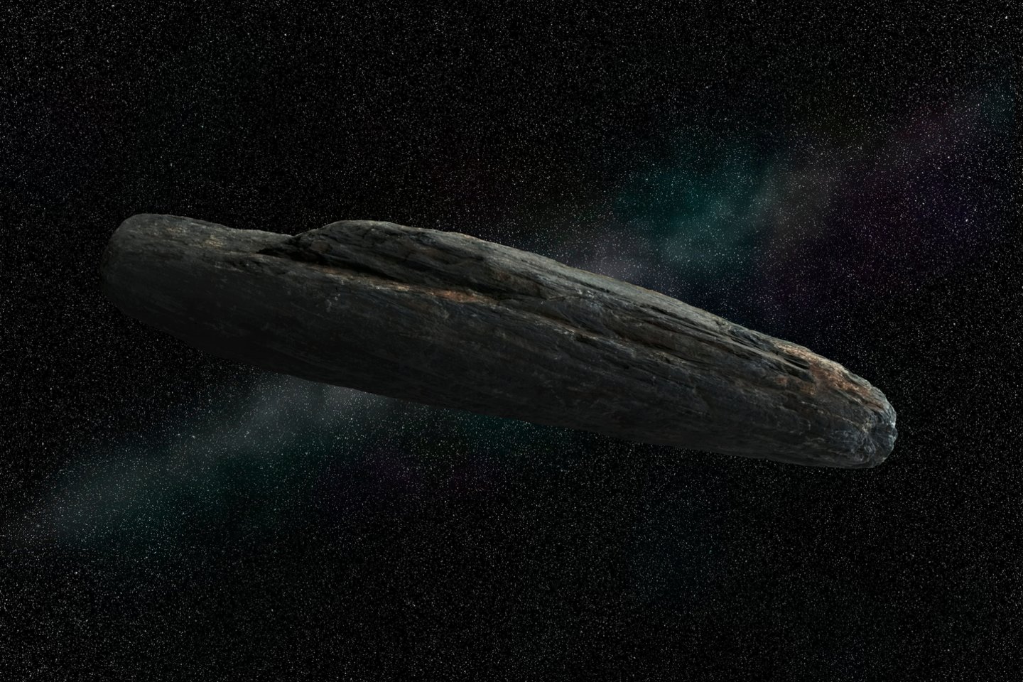  Keistas cigaro formos objektas Oumuamua, kuris 2017 m. praskriejo pro mūsų Saulės sistemą<br> 123rf iliustr.