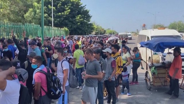 Meksikoje uždaryta laikina migrantų stovykla: iškeliaujantiems iš šalies suteikti QR kodai