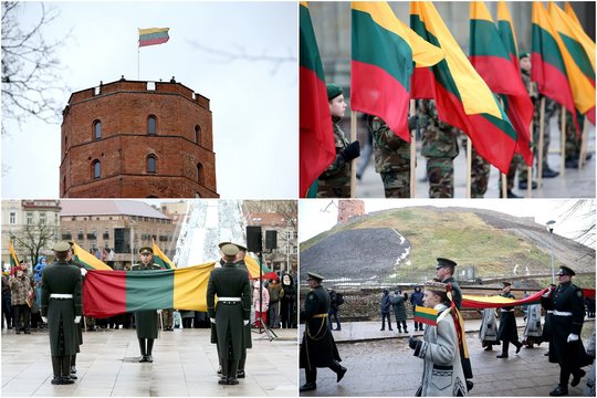 Vėliavos dieną Gedimino pilies bokšte iškelta nauja Trispalvė