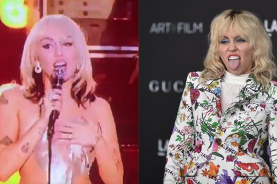 Pasirodymo metu plyšo Miley Cyrus suknelė: per trumpą laiką atlikėja rado išeitį