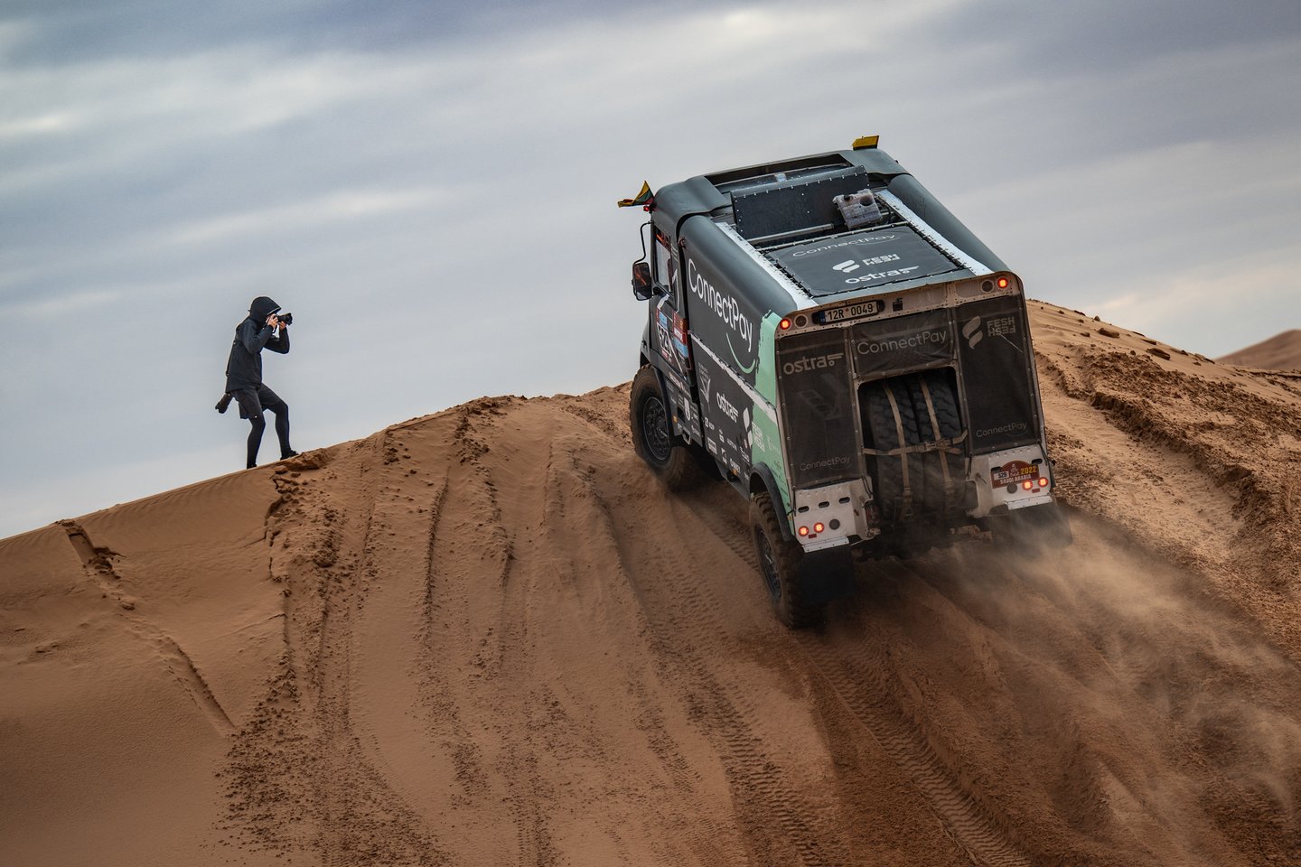 Nors 255 kilometrai ir neatrodė ilgas atstumas, tačiau sunkvežimių įskaitoje lenktyniaujančiai „ConnectPay Racing“ komandai jie nebuvo lengvi.<br>Pranešėjų spaudai nuotr.