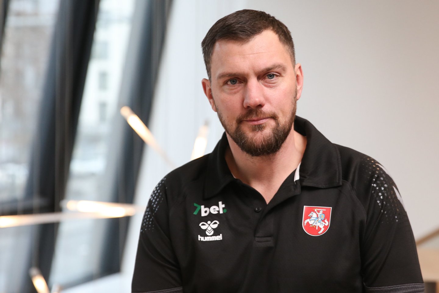 Lietuvos vyrų rankinio rinktinės treneris Mindaugas Andriuška.<br> R.Danisevičiaus nuotr.