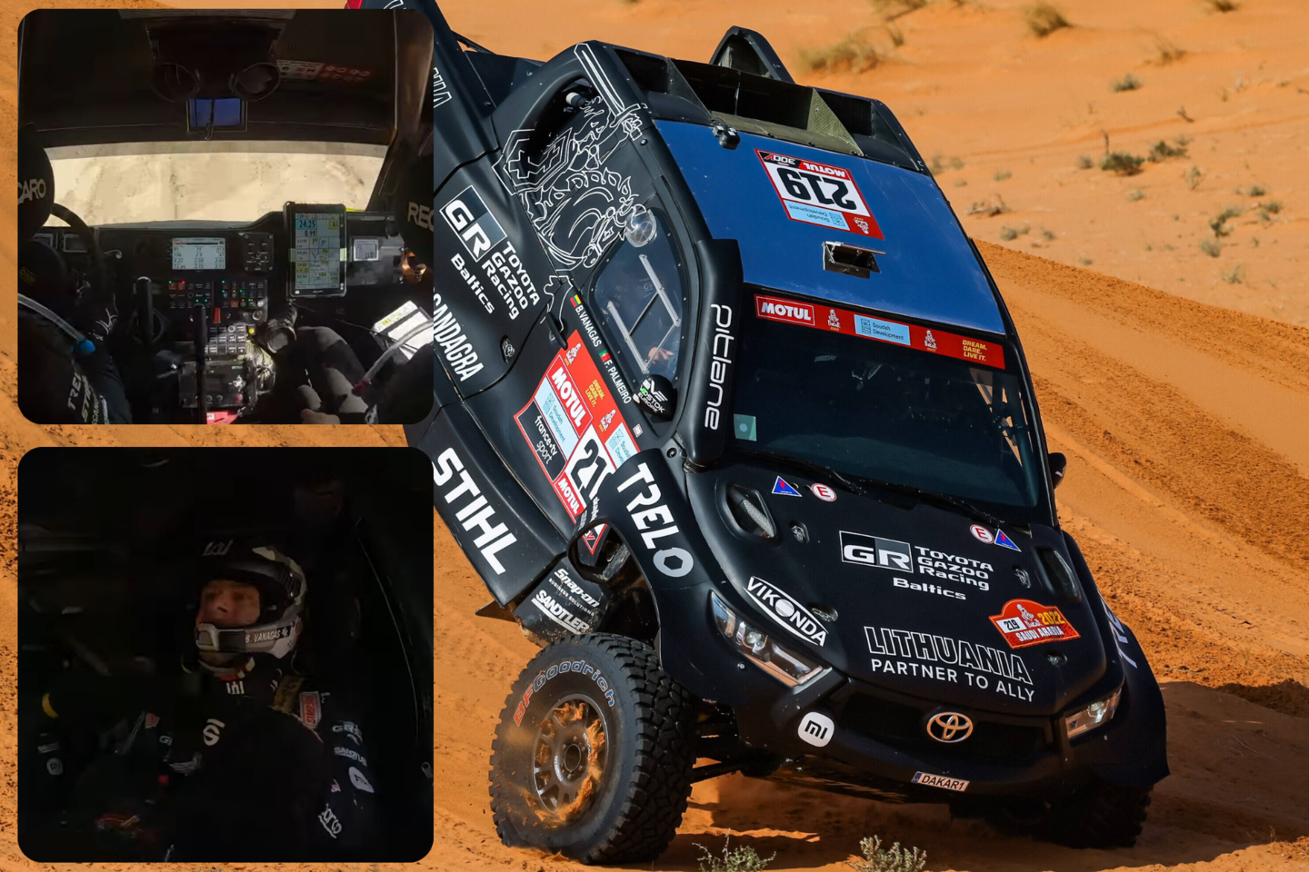  B.Vanagui Dakaro lenktynės baigėsi ketvirtojo ruožo pradžioje.<br> lrytas.lt montažas.