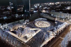 Klaipėdiečiai susikirto dėl automobilių stovėjimo atnaujintoje Atgimimo aikštėje: tai pinigų kasimas po žeme