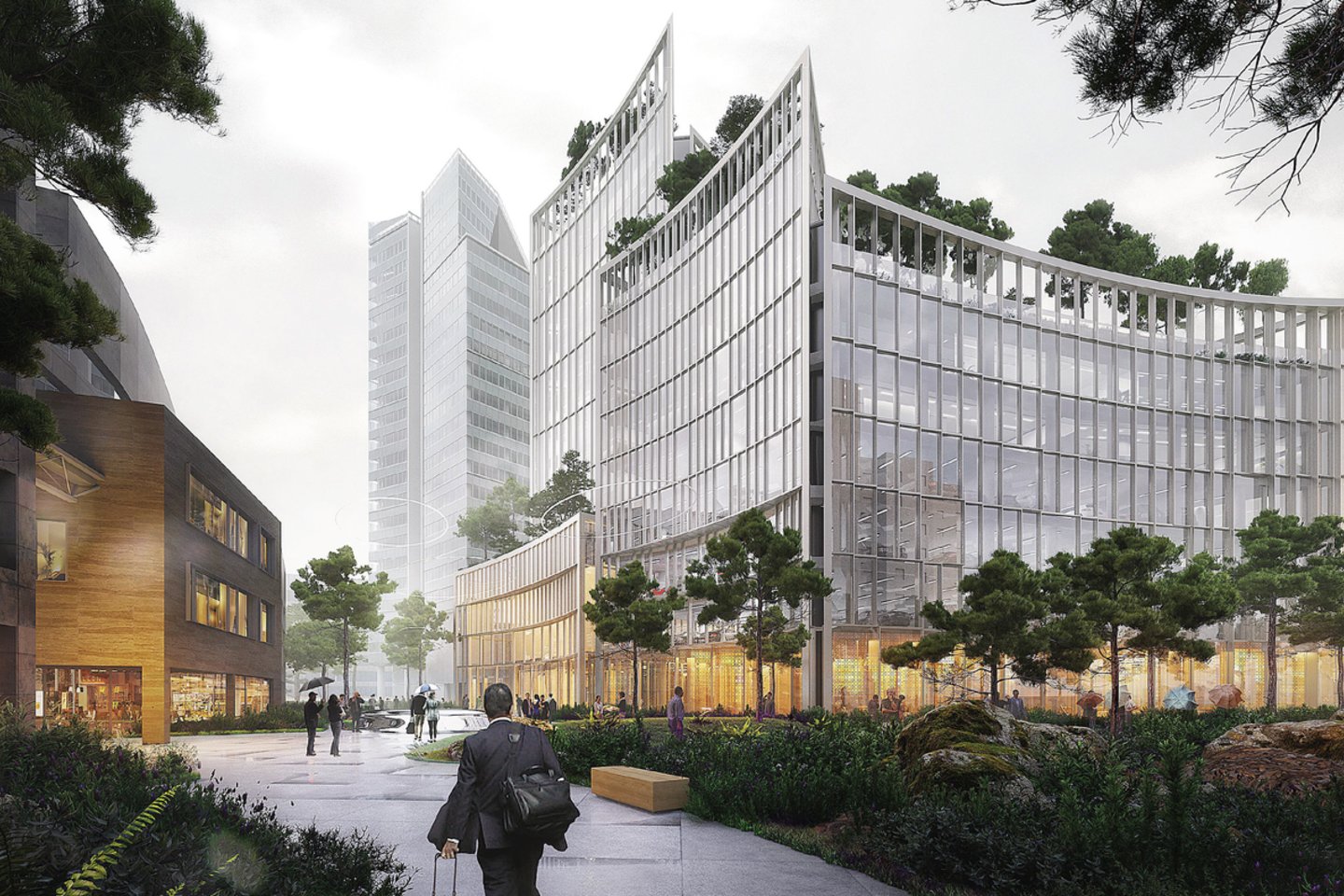 Vilniaus biurų komplekso „3 Burės“ plėtra bus realizuojama pagal Danijos architektų biuro „Arrow architects“ idėją.<br>„Arrow architects“ vizual.