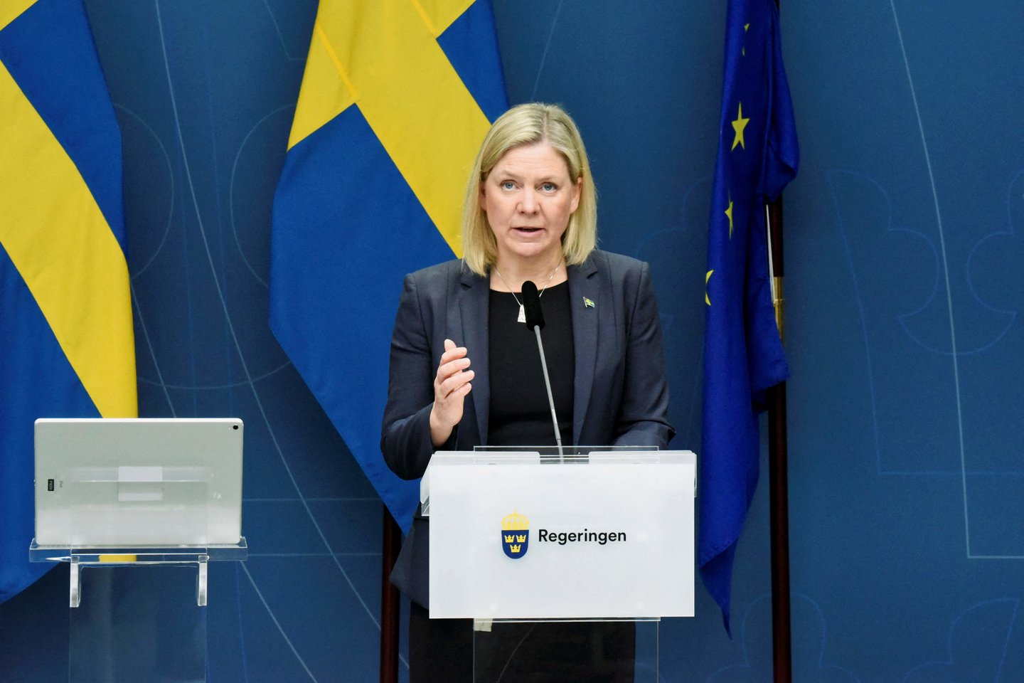 Švedijos premjerė Magdalena Andersson.<br>AFP/Scanpix nuotr.