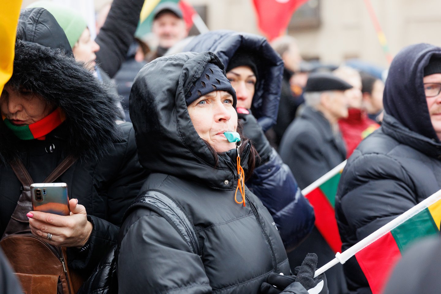 Sausio 13-osios minėjimas prie Seimo baigėsi protestu.<br>T.Bauro nuotr.