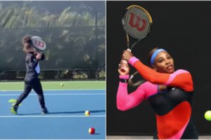 4-metė S. Williams dukra teniso kortose jau savinasi geriausias mamos savybes