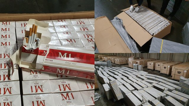 Klaipėdoje sulaikyta kontrabanda plukdyta iš Singapūro: vietoj skėčių muitininkai aptiko cigarečių už 2 mln.