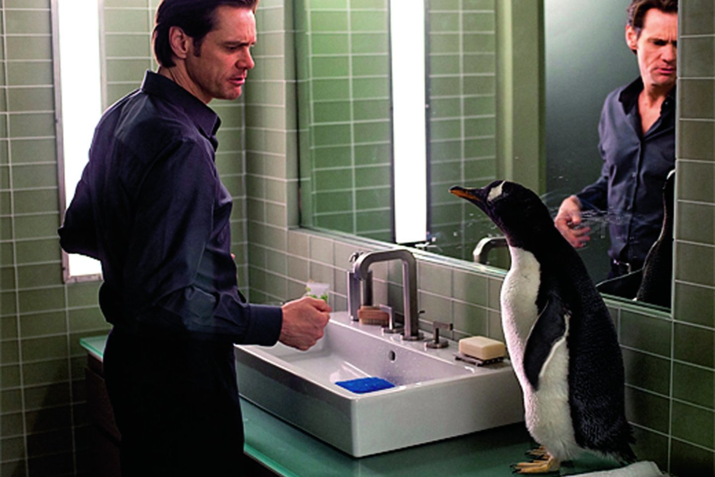 Kadras iš filmo „Pono Poperio pingvinai“.<br>Kadras iš filmo