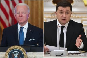 J. Bidenas telefonu pasikalbėjo su Ukrainos prezidentu V. Zelenskiu: davė pažadą